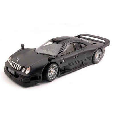 Maisto® Modellauto Mercedes CLK-GTR Streetversion (matt-schwarz), Maßstab 1:18, Originalgetreue Innenausstattung
