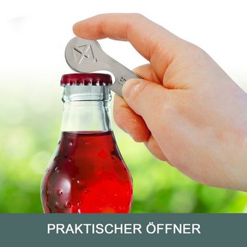 EAXUS Schlüsselanhänger 2in1 Einkaufswagenlöser mit Flaschenöffner aus Edelstahl (1-tlg), Rostfreier Einkaufswagenchip - Einkaufschip