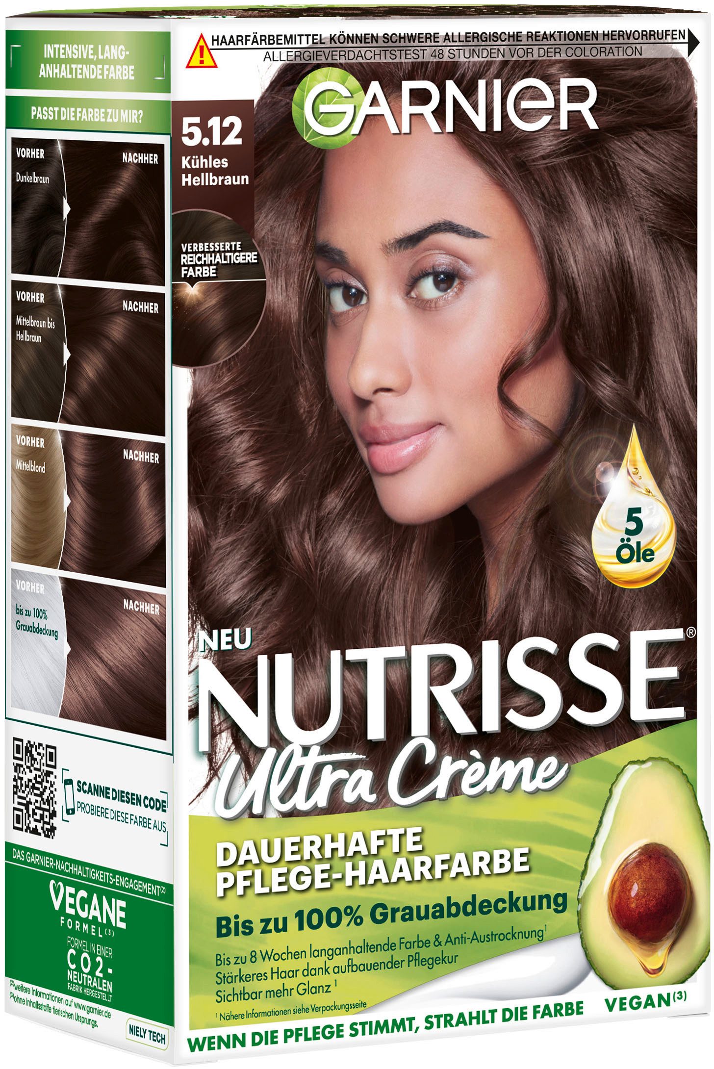 GARNIER Coloration Garnier Nutrisse Creme, Packung, 3-tlg., mit pflegender Formel