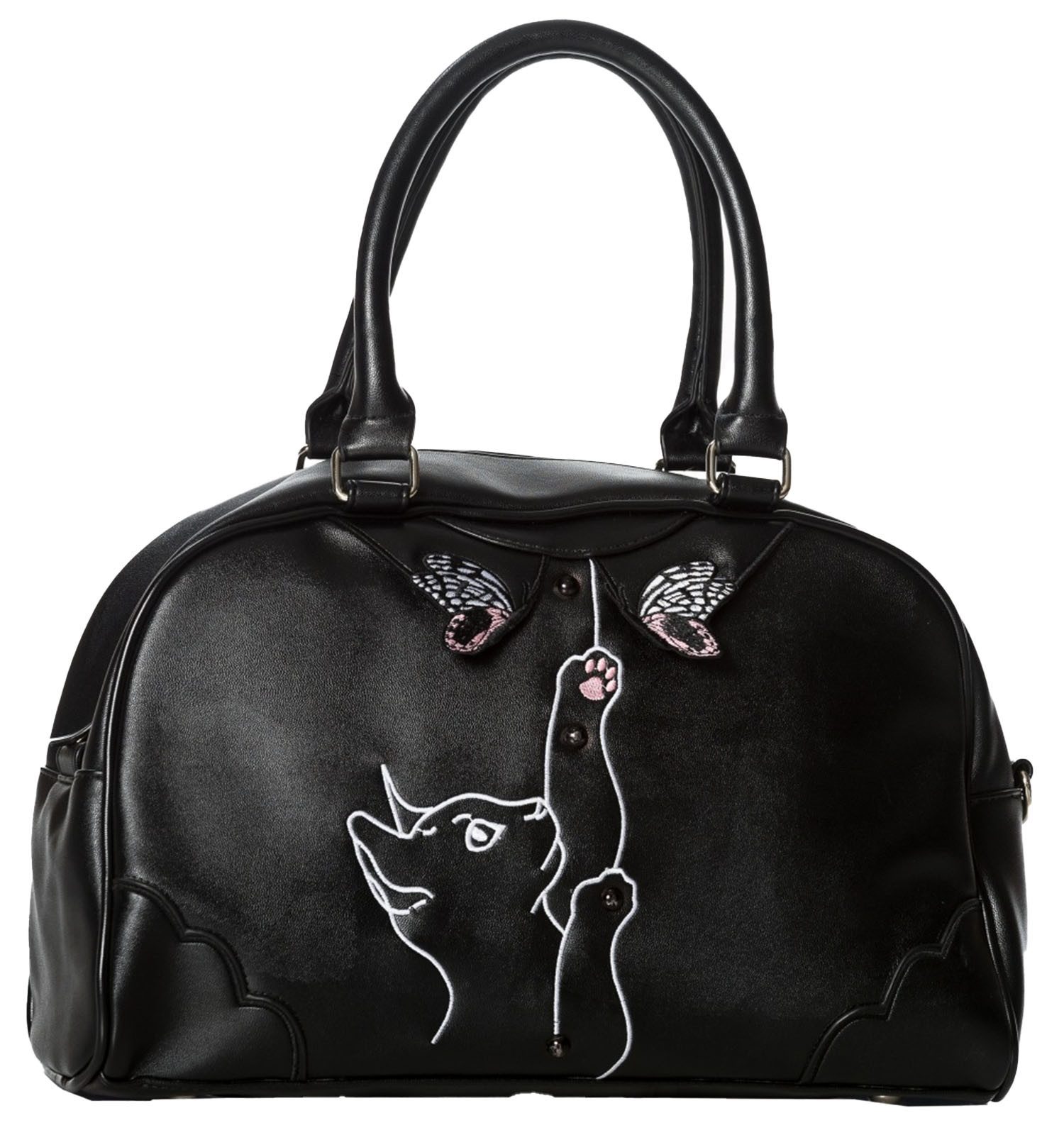 Banned Schultertasche Meow Bag, Katze Stickerei Verstellbarer Schultergurt