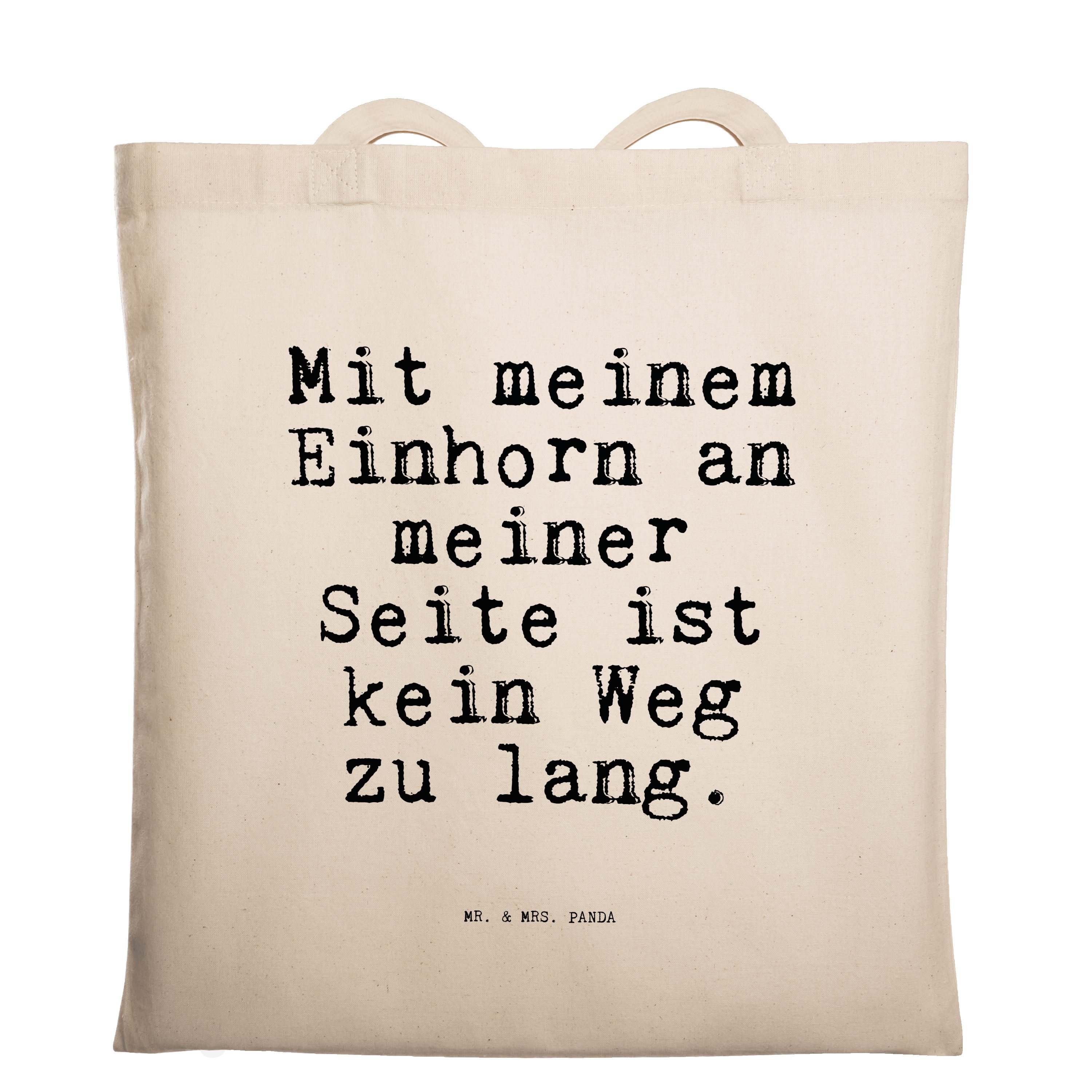 Mr. & Mrs. Panda Tragetasche »Mit meinem Einhorn an... Transparent