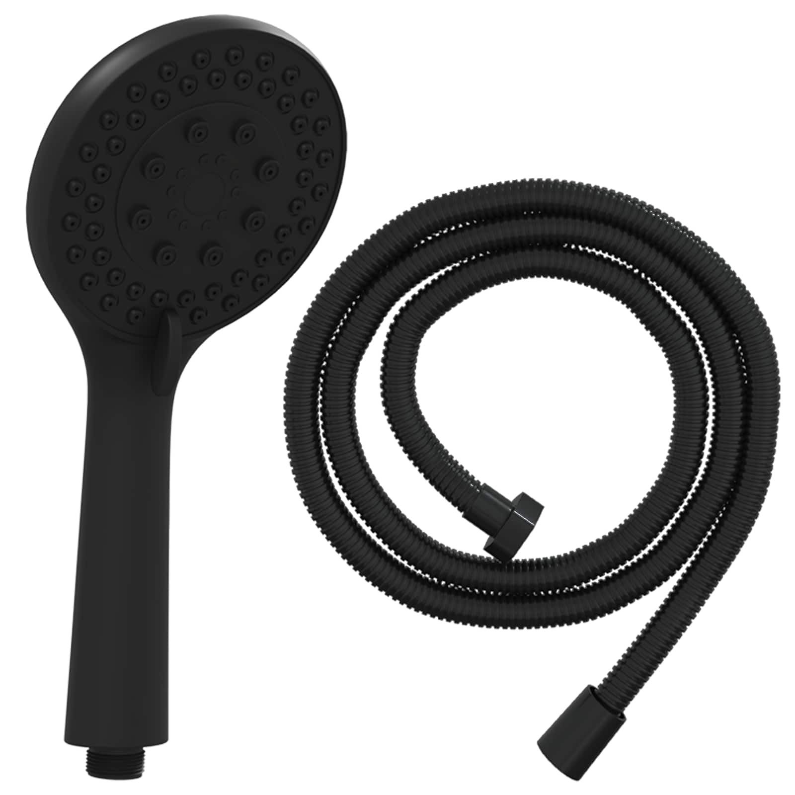 vidaXL Regenduschkopf Duschkopfset Schwarz 150 cm Edelstahl, (1-tlg)