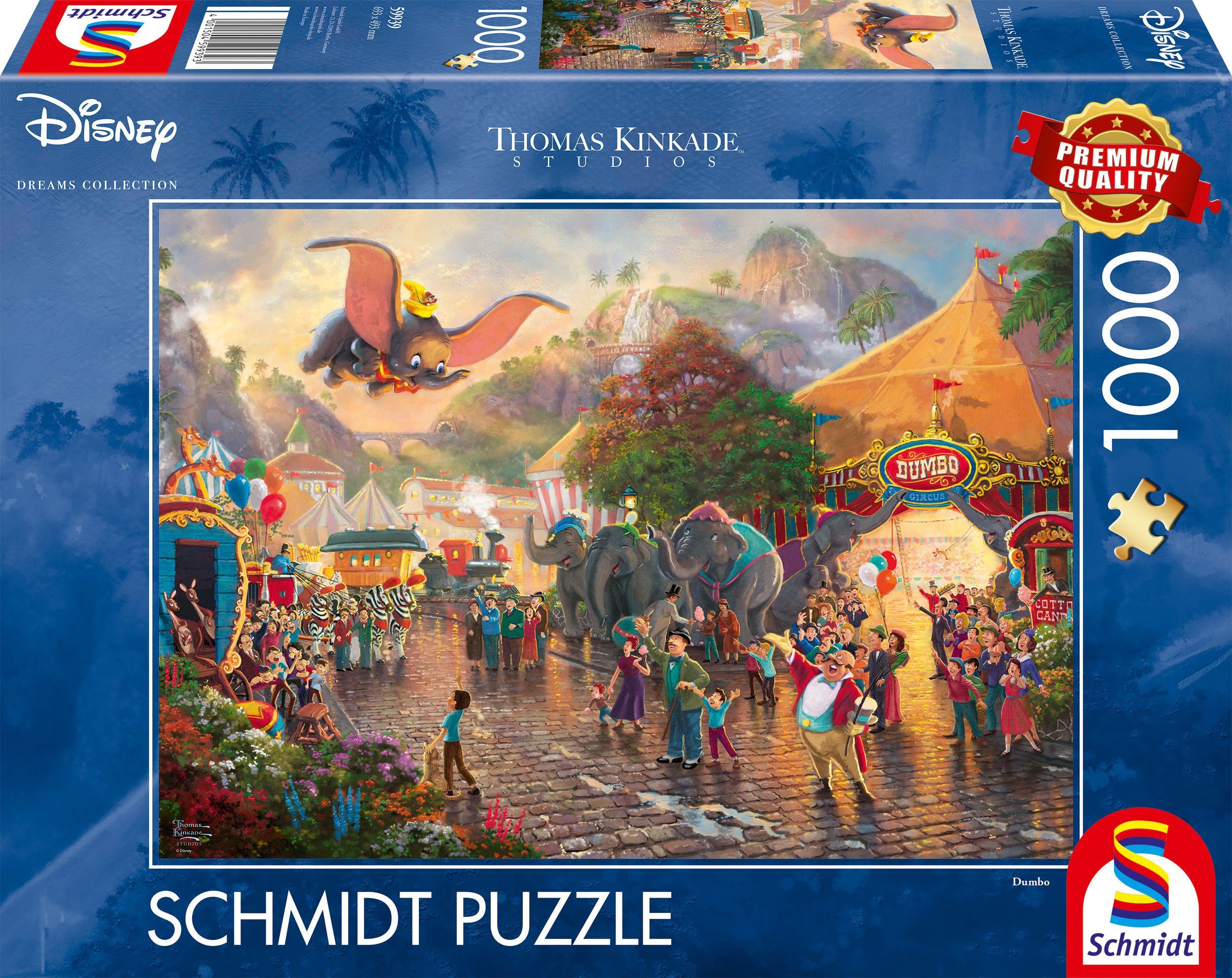 Schmidt Spiele Puzzle Disney, Dumbo, 1000 Puzzleteile, Thomas Kinkade; Made in Europe