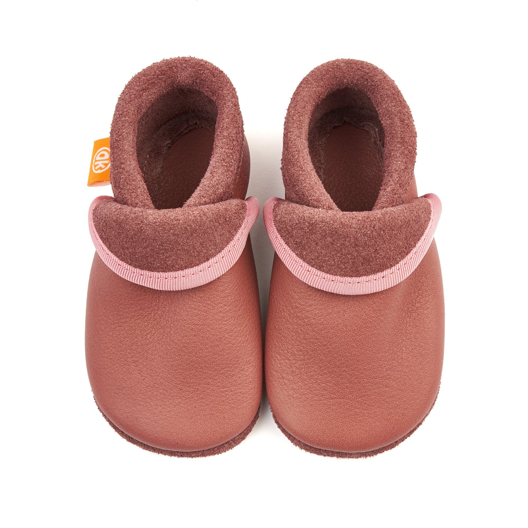 Orangenkinder® Klassik Lila Baby Krabbelschuh pflanzlich gegerbtes Leder, Made in Germany, atmungsaktiv