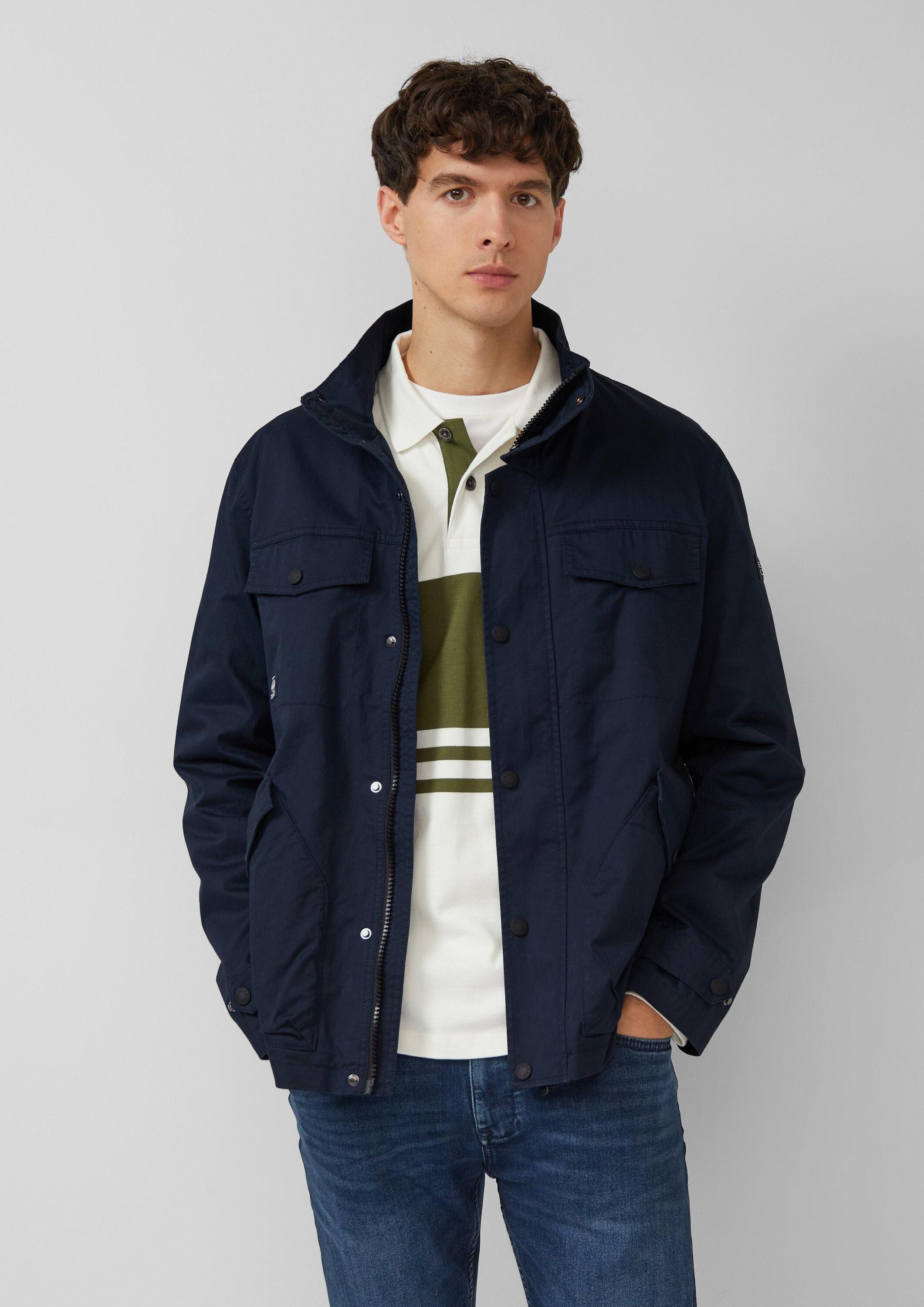 s.Oliver Funktionsjacke Outdoor-Jacke Baumwolljacke mit Twill-Struktur und aufgesetzten Taschen