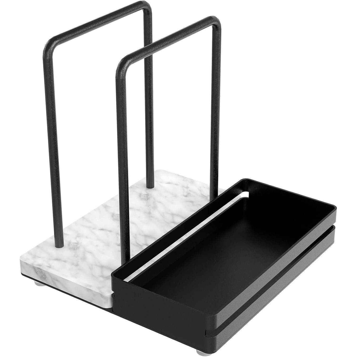 STWWO Serviettenhalter Serviettenhalter Schwarz Metall Marmor Serviettenspender für Tisch