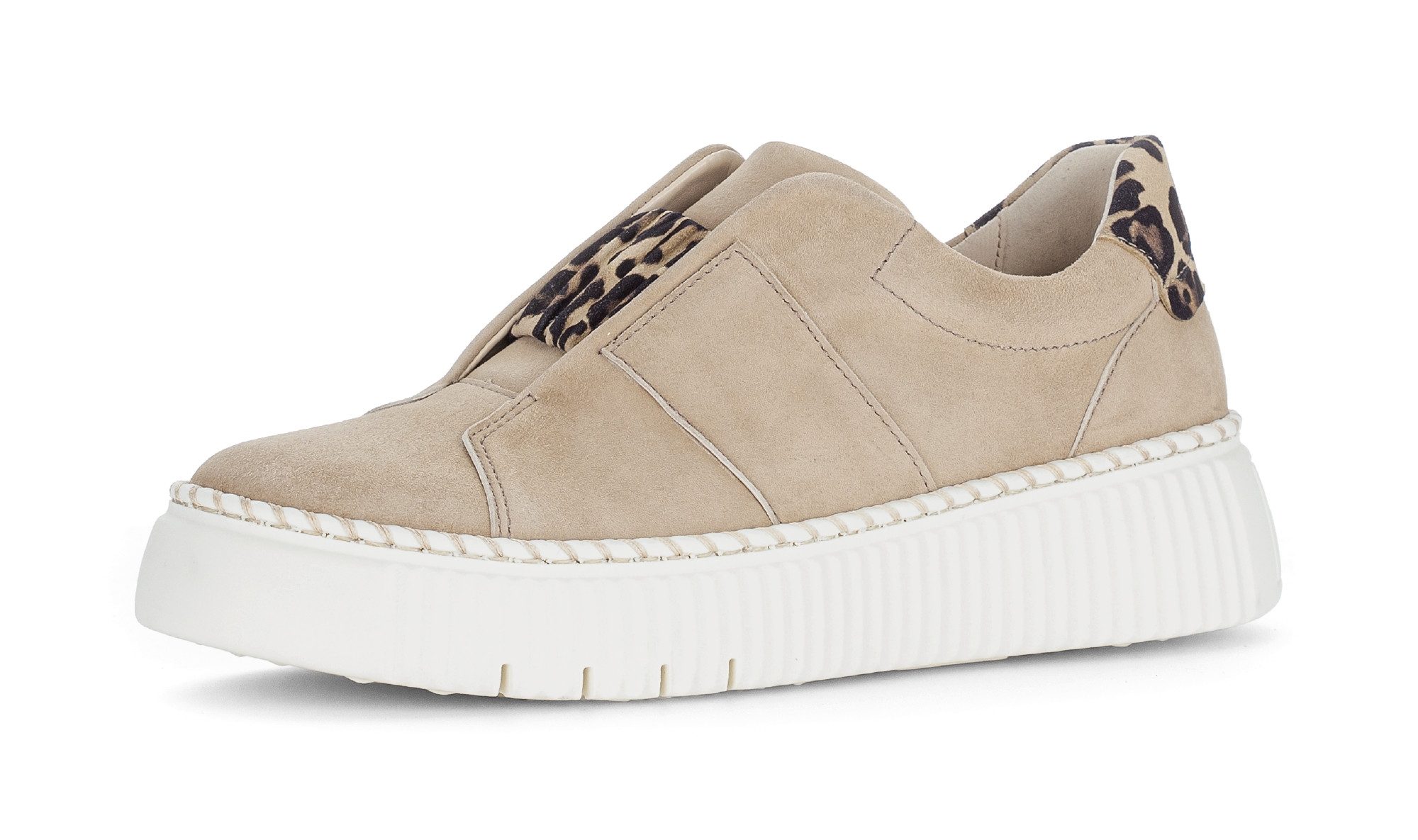 Gabor Plateausneaker, Freizeitschuh, Halbschuh, Slipper mit Gummizug-Band über dem Rist