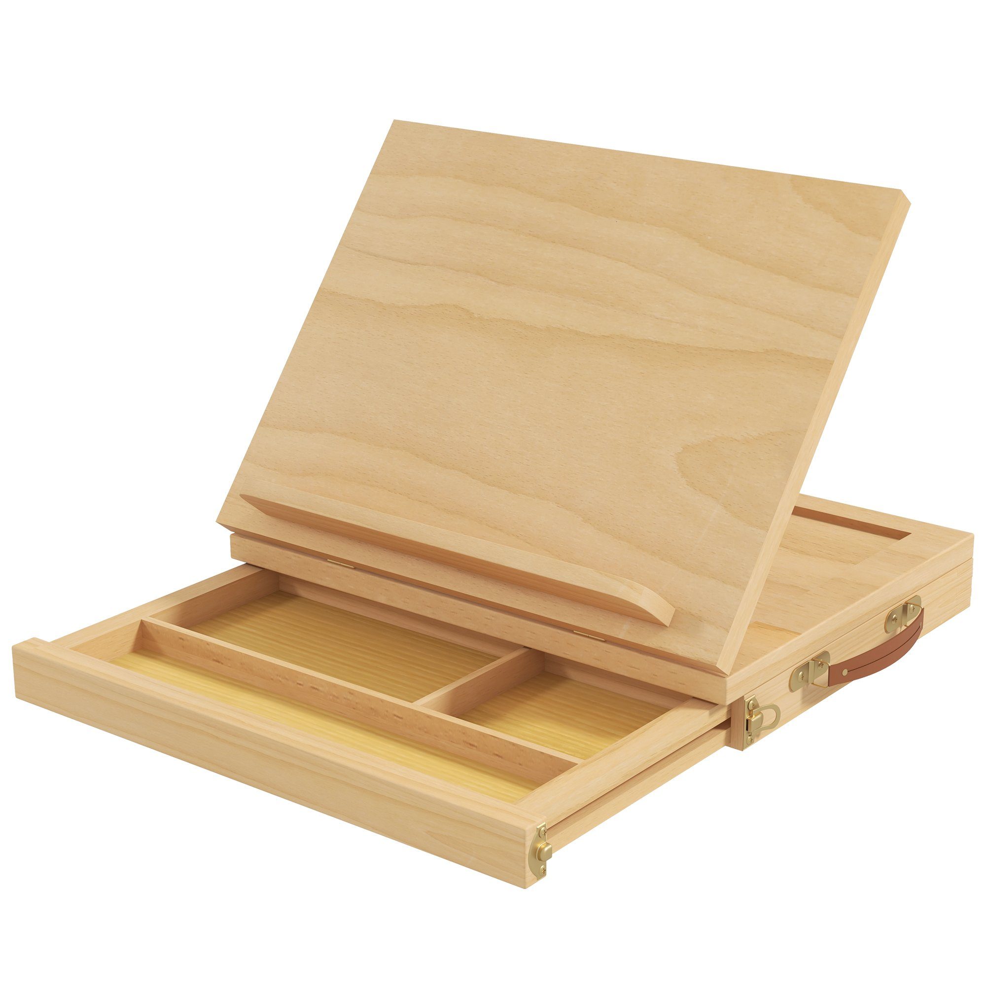 Vinsetto Staffelei Winkelverstellbare Tischstaffelei mit Griff, Naturholz 33,5 x 26 x 26 cm