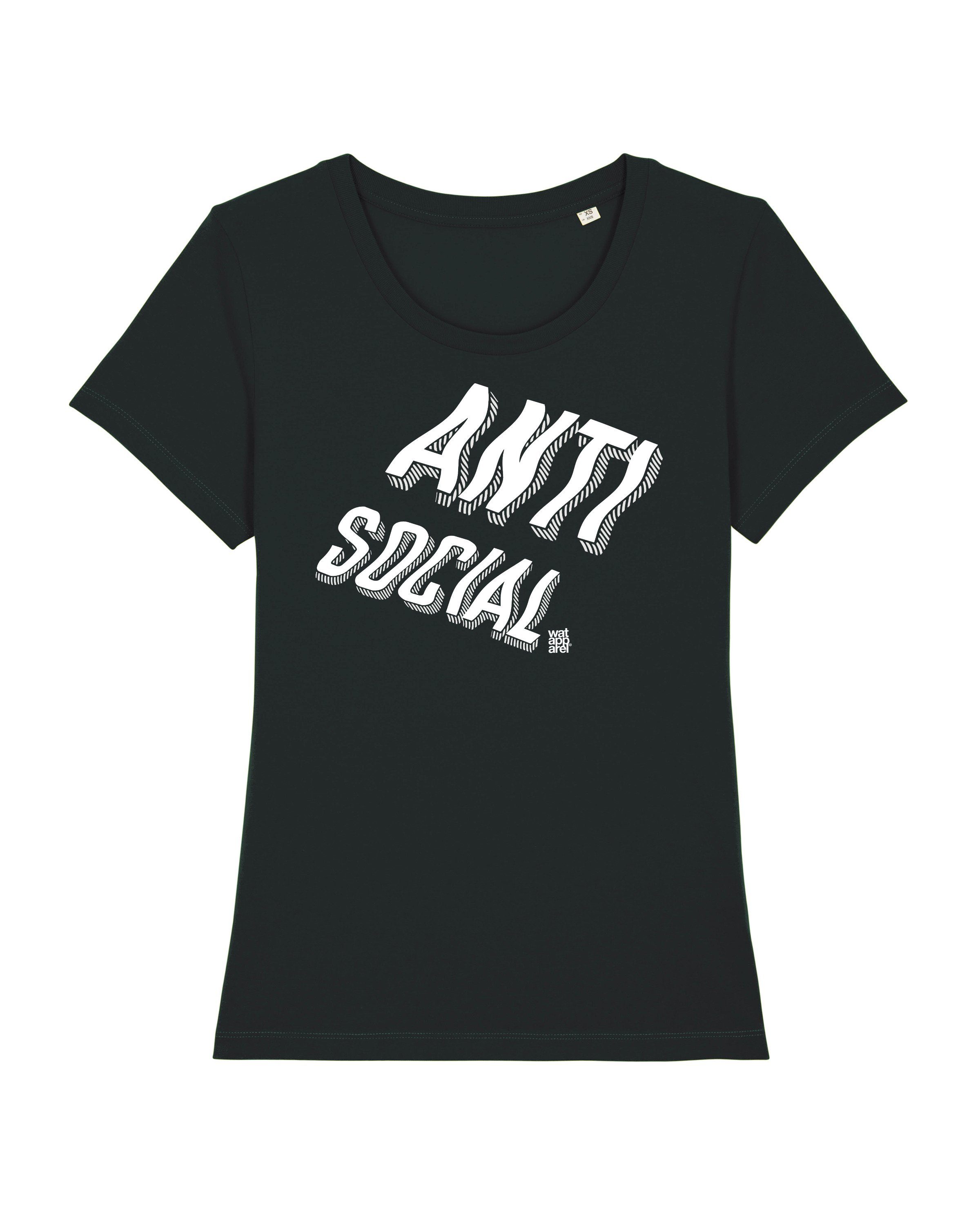 wat? Apparel Print-Shirt Anti social Hibiscus (1-tlg) Rose