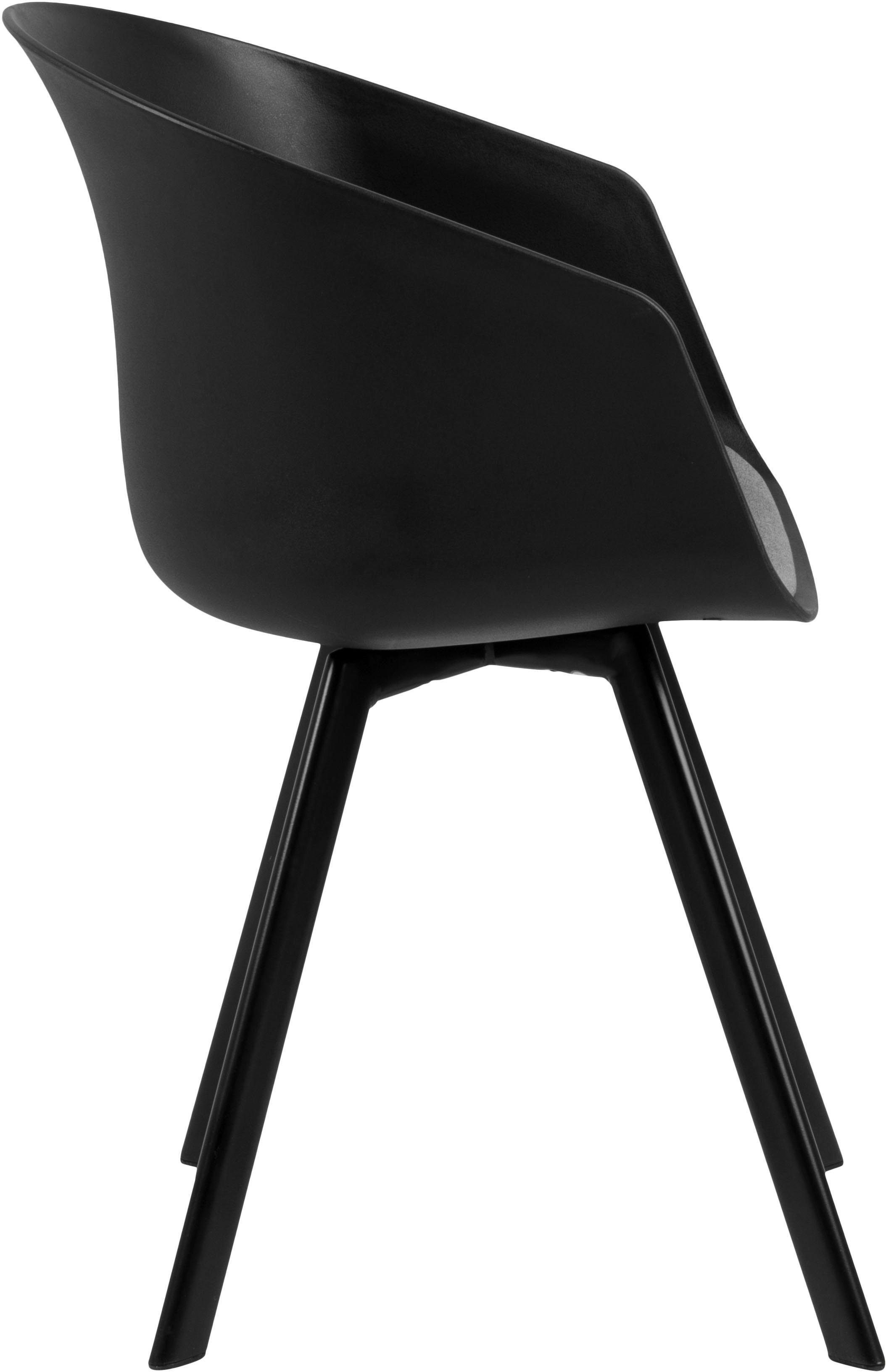 GROUP Maik Schalenstuhl und 46 Metallbeinen cm einem Sitzkissen 2 Sitzhöhe St), mit (Set, ACTONA Webstoff, aus