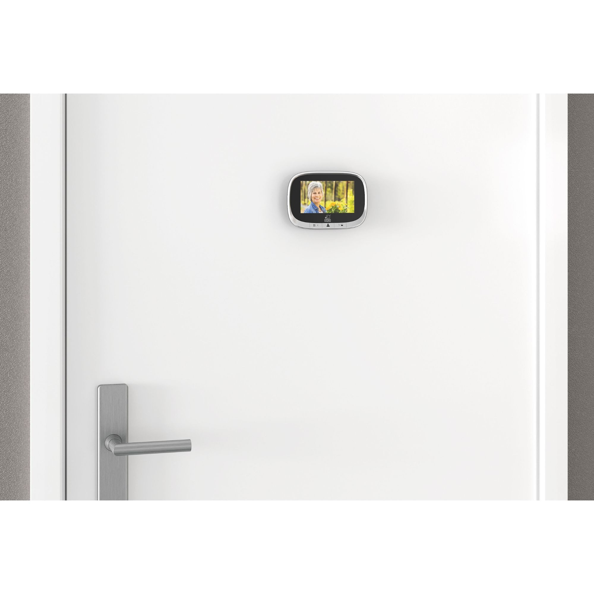 BASI Türspion Türspion für Ein-/Wohnungstüren in Schwarz, (Packung) Display 4,3 Zoll, 38-120 mm Türstärke, Blickwinkel: 120°, Nachtsicht