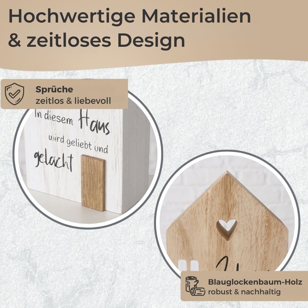 Topanbieter999 Dekoobjekt Holz Deko Häuser mit Sprüchen Set (3 St., 3er Set) – Bild 3 von 5