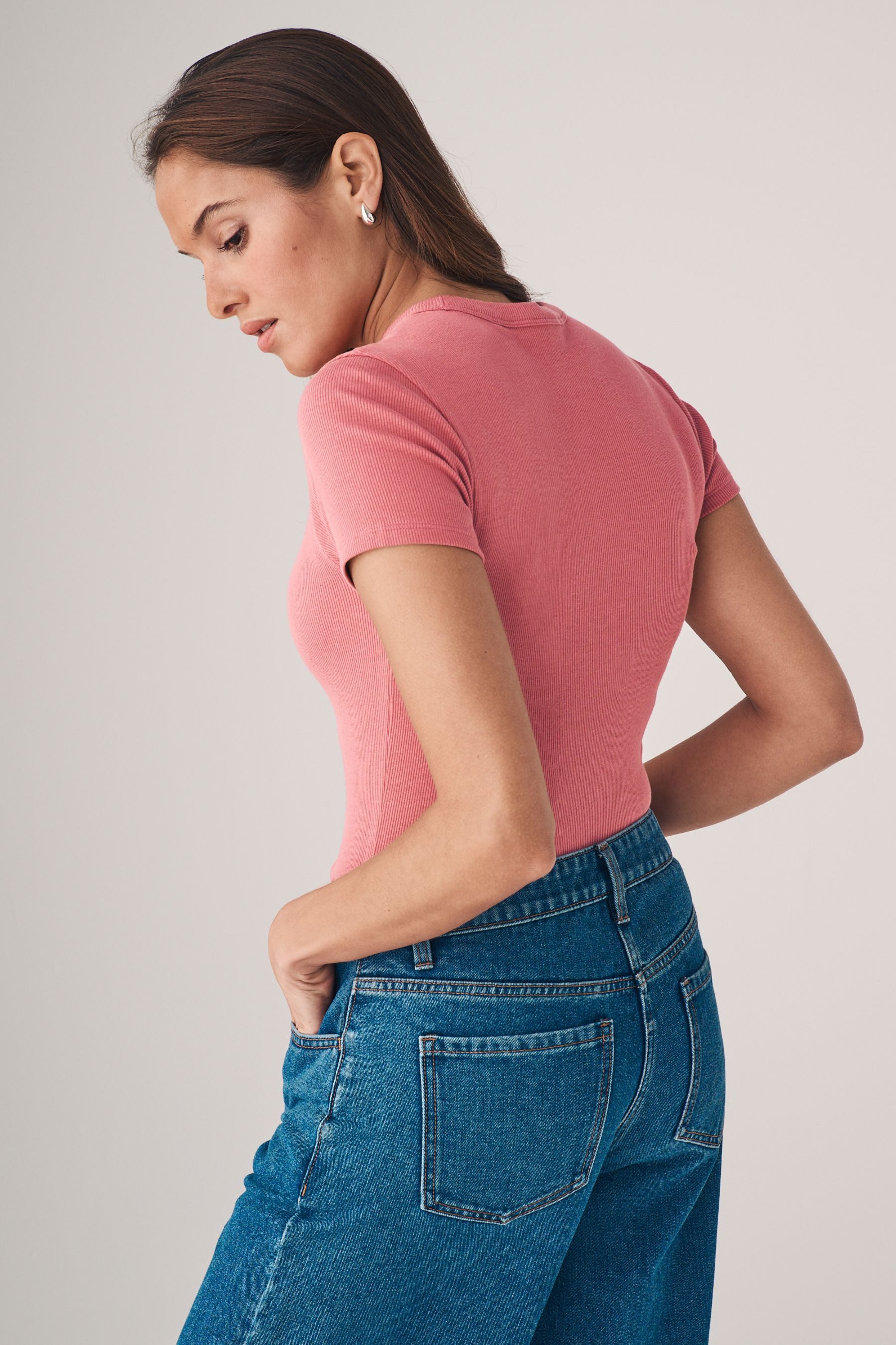 The Set T-Shirt The Set gerippte Kurzarm-T-Shirts, 4er-Pack (4-tlg) günstig online kaufen