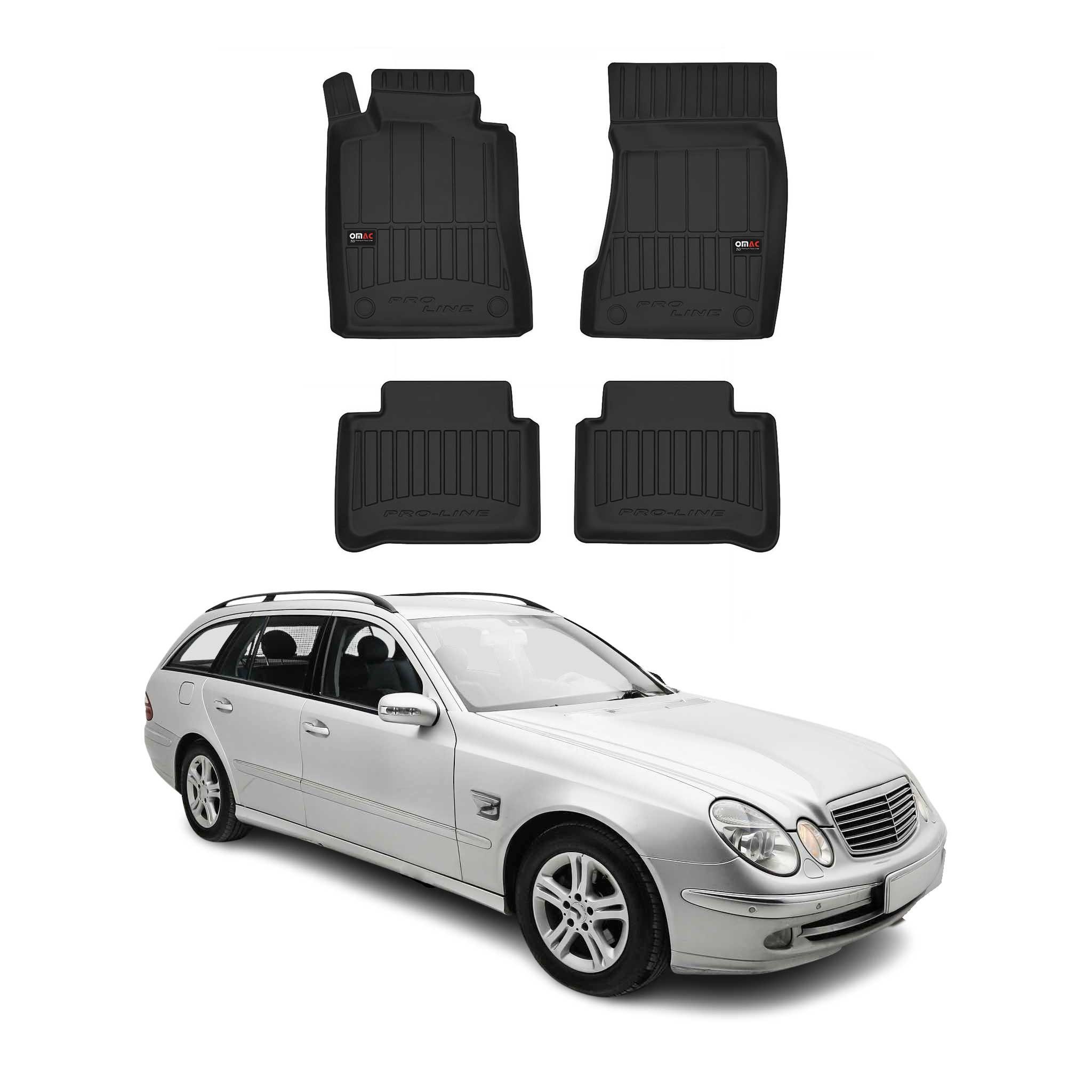 OMAC Auto-Fußmatten für Mercedes E Klasse T-Model W211 S211 2003-09 Schwarz (4 St), für Mercedes E Klasse T-Model W211 S211 2003-09 Mercedes E Klasse T-Model W211 S211 2003-09, Antirutsch,Wasserfest,Einfache Installation