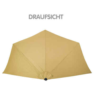 DEMA Sonnenschirm »Sonnenschirm halbrund mit Kurbel-Seilzug zum Öffnen und Schließen - Hochwertige Ausführung in 5 Farben«