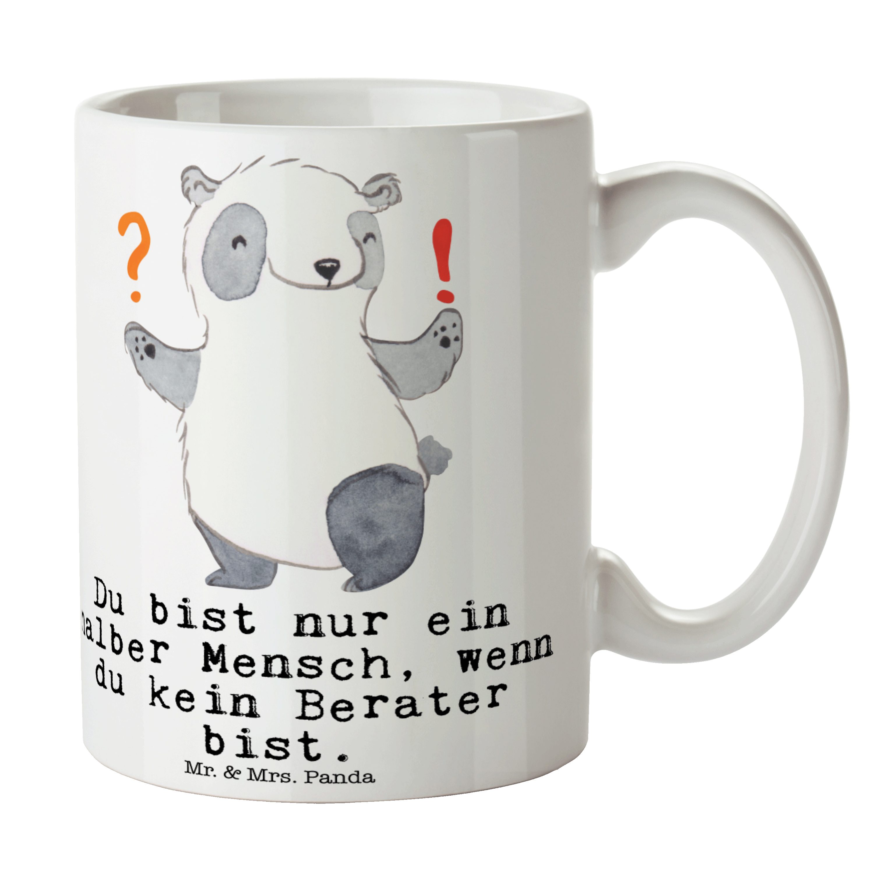 mit Berater Weiß erfolgreich, Tasse Porzel, Geschenk, Keramik Mrs. - - Panda Mr. Herz Motive, & Tasse