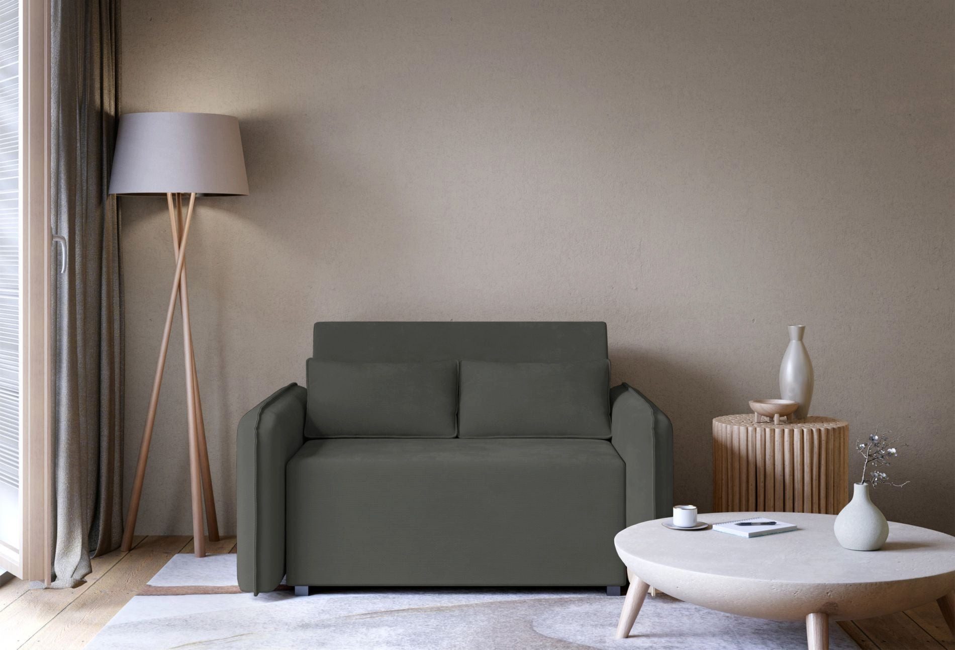 Selsey Schlafsofa, 2-Sitzer Sofa mit Schlaffunktion Bettkasten und pflegeleichtem Bezug