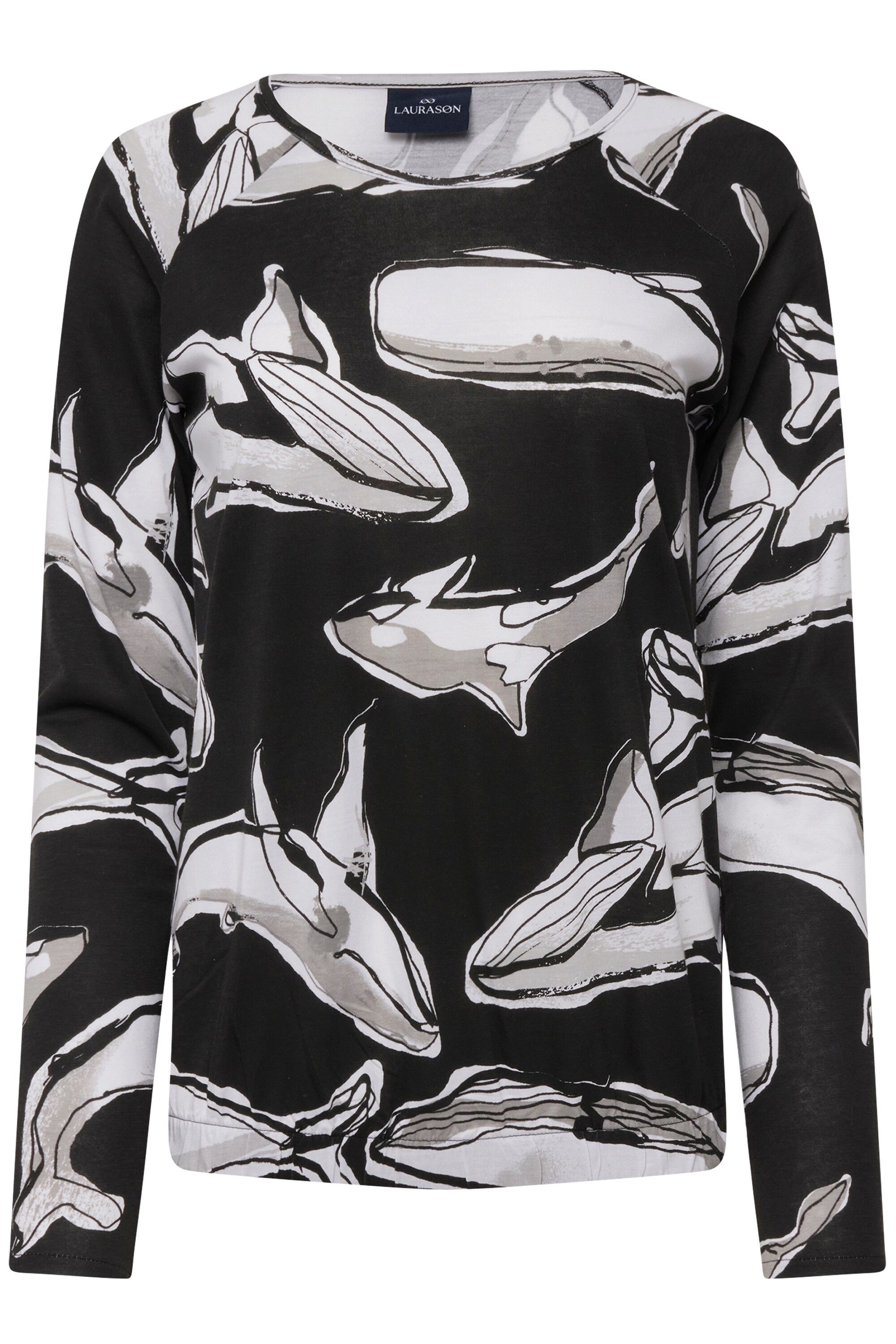 Laurasøn T-Shirt T-Shirt Wal-Print Rundhals Langarm günstig online kaufen