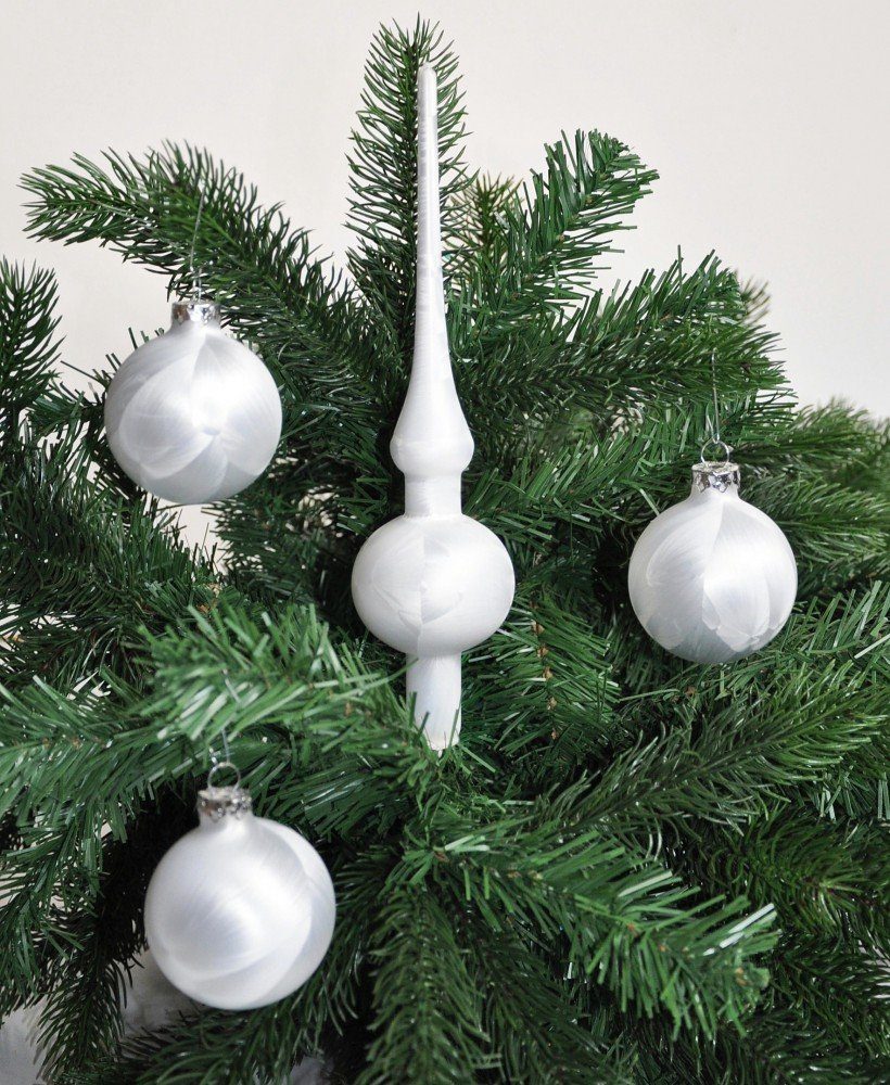 Thüringer Glasdesign Christbaumschmuck Eislack Glas Christbaumkugeln Set 15 günstig online kaufen