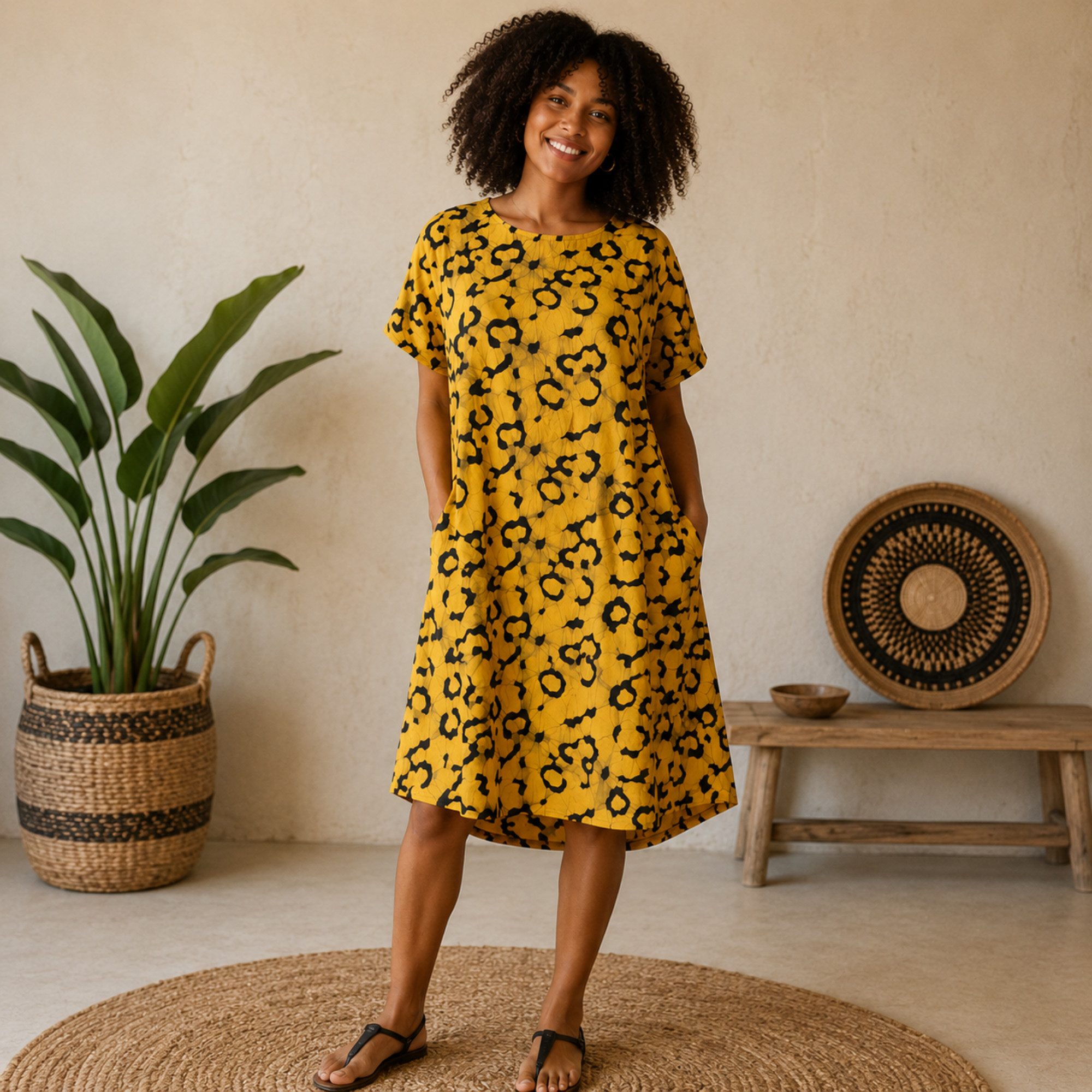 Sommerkleid Relaxed Jersey Dress - Rawr Gold - Gelb