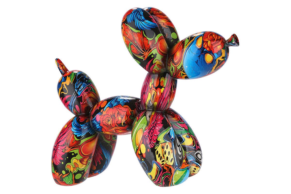 GILDE Dekoobjekt Deko-Figur Ballonhund Street Art Graffiti Pop-Art Kunstharz 20 cm
