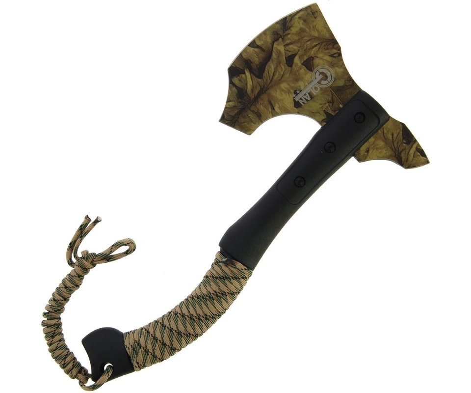Golan Axt Golan Mehrzweck Axt mit Paracord, camour, Nylonscheide, 490 g, 35,5 cm Länge, Klinge in Camourfarben