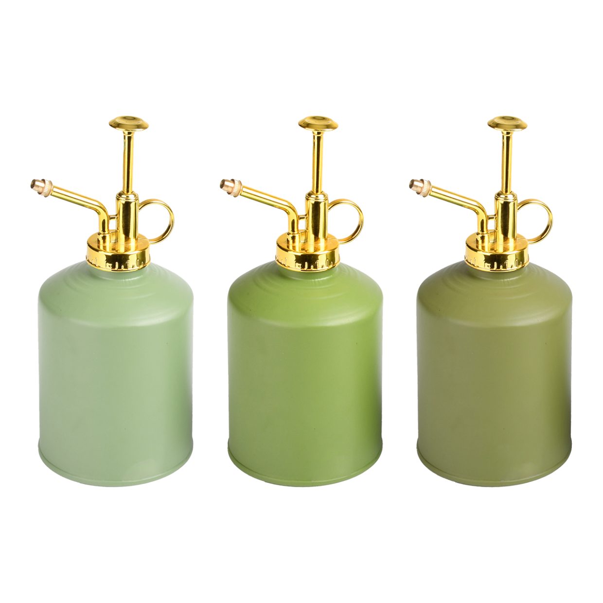 Zerstäuberflasche Pflanzensprüher Metall, versch. Grüntöne und gold mit 63 ml Volumen