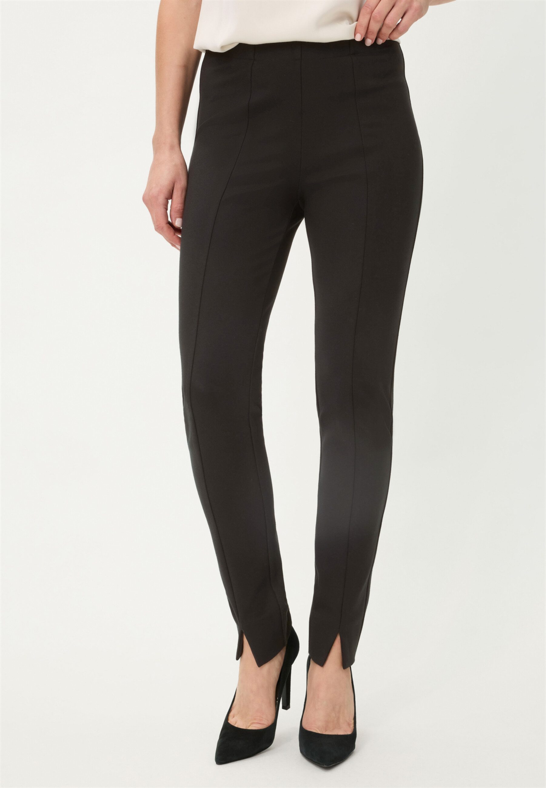 Olsen Stoffhose Hose mit Ziernaht und Schlitzen in der vorderen Mitte