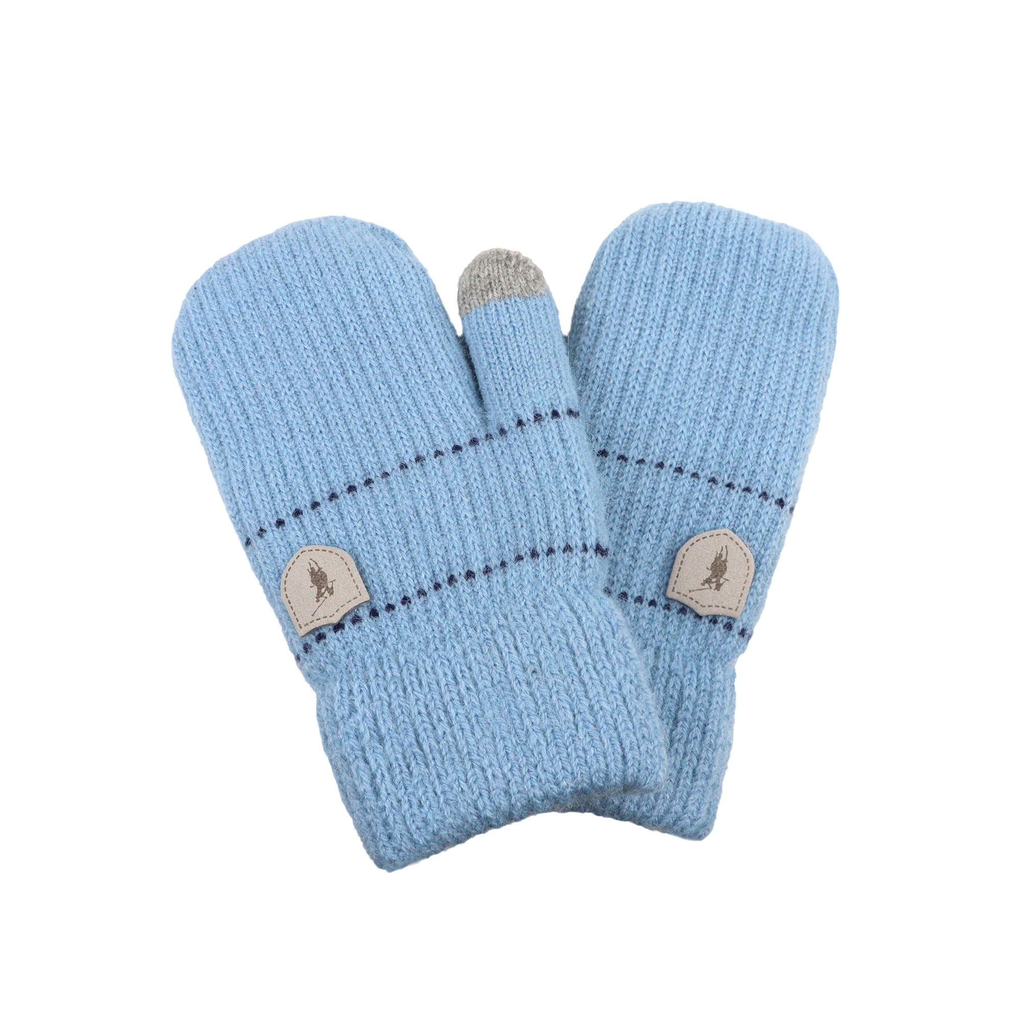 Handschuh Strickhandschuhe blau ZEBRO