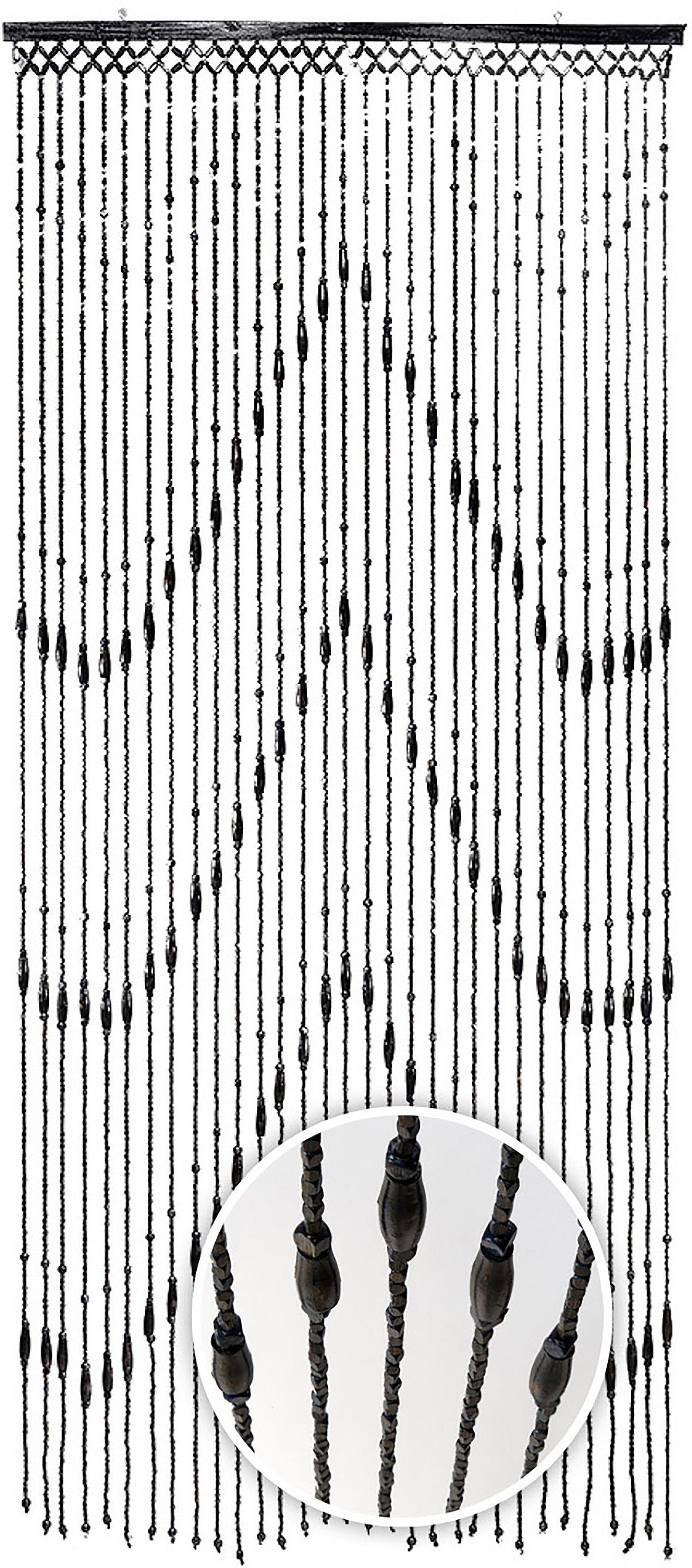 Kobolo Türvorhang Holzperlenvorhang WOOD 200 cm (1 St), Ösen, transparent günstig online kaufen