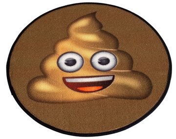 Teppich Smily - Emoji Shit Happens Rund 50cm, Rockbites, Rund, Höhe: 3 mm