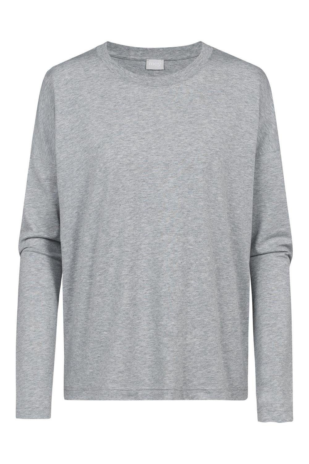 Mey Pyjama T-Shirt langarm, grey melange