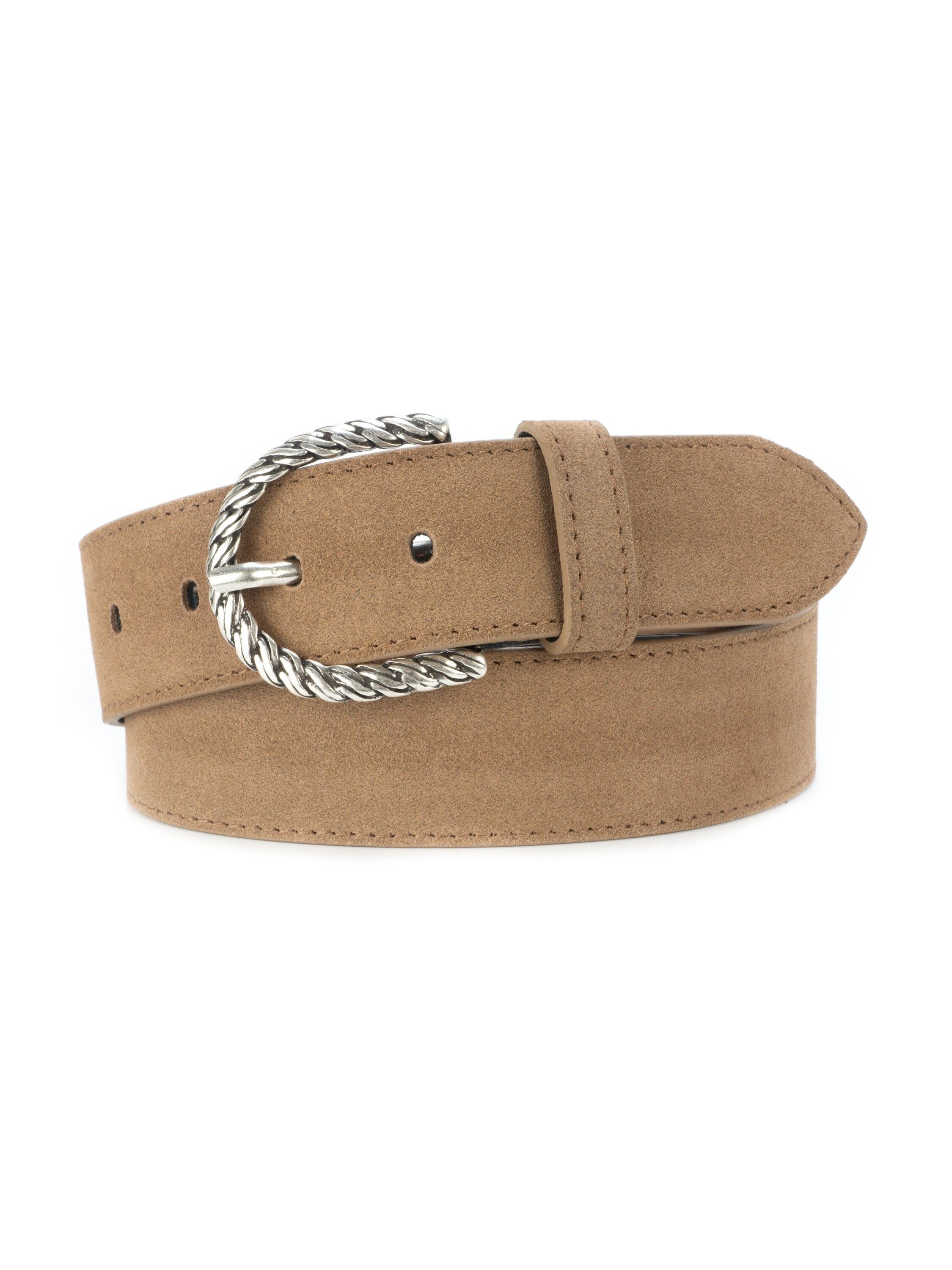 BA98-Cologne Ledergürtel 4 cm breit, aus weichem Velour-Leder