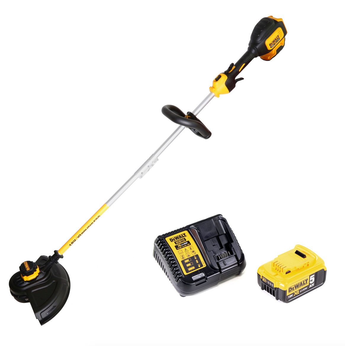 DeWalt Akku-Rasentrimmer DCM 561 PBS Akku Rasentrimmer 18V Brushless + 1x Akku 5,0Ah