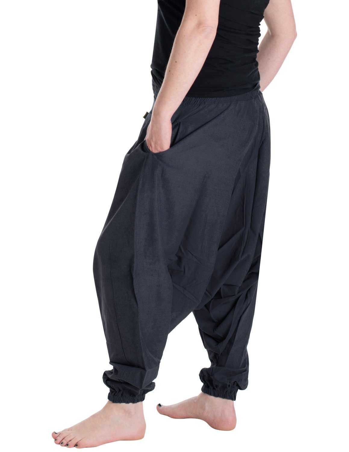 Vishes Haremshose Unisex Haremshose Einfarbig Einheitsgröße 34-46 Orientalisch, Yoga, Festival, Hippie Style