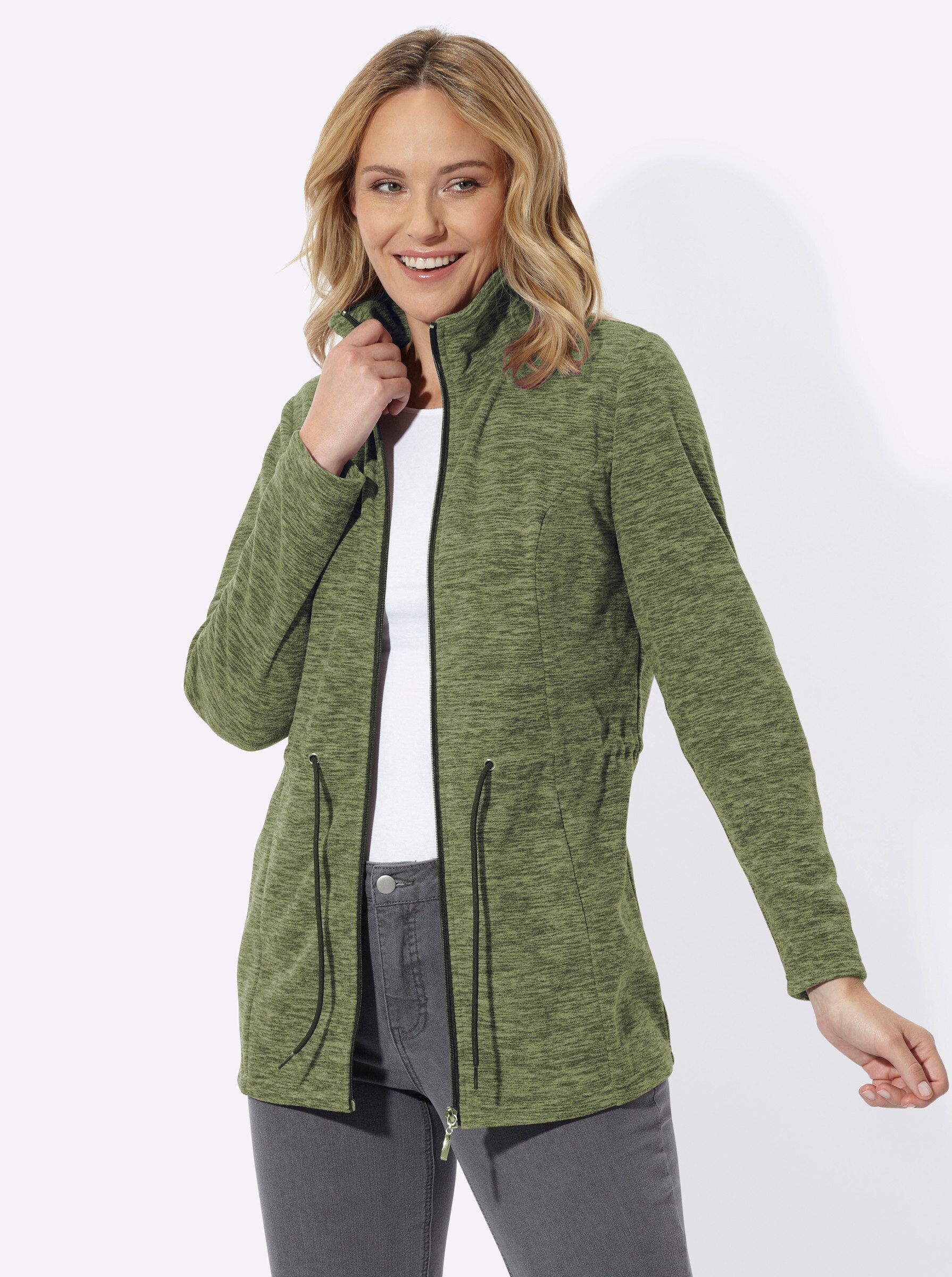 Sieh an! Fleecejacke Fleece-Jacke Langarm