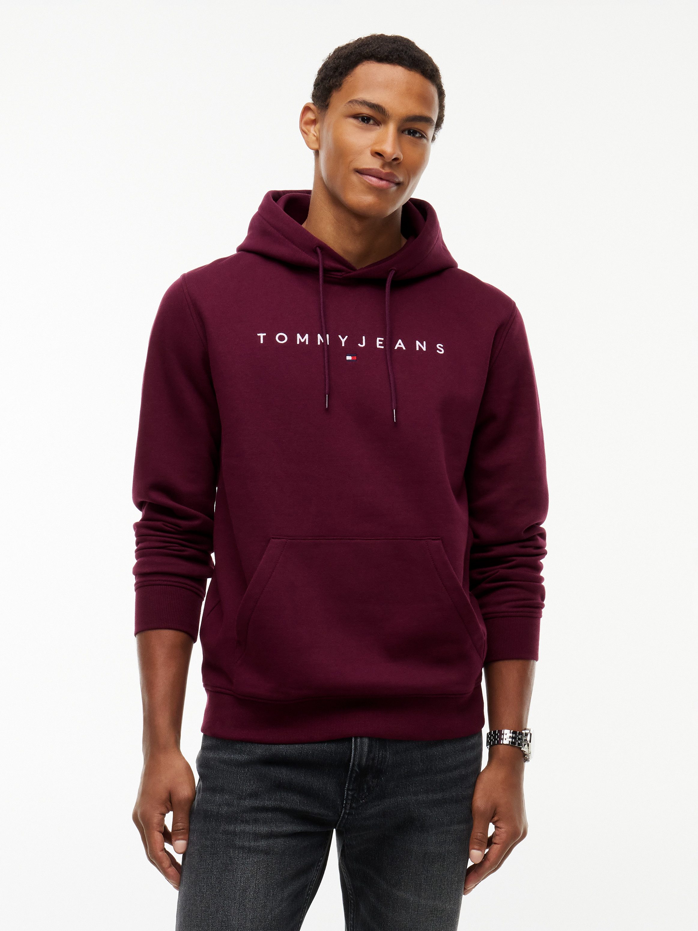 Tommy Jeans Hoodie TJM REGULAR LINEAR LOGO HOODIE EXT mit Logo-Stickerei