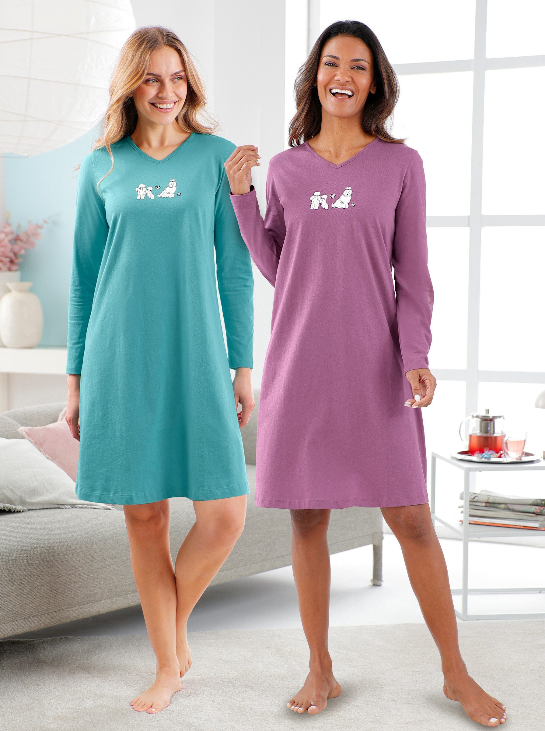 Witt Sleepshirt Sleepshirts Langarm (2-tlg)