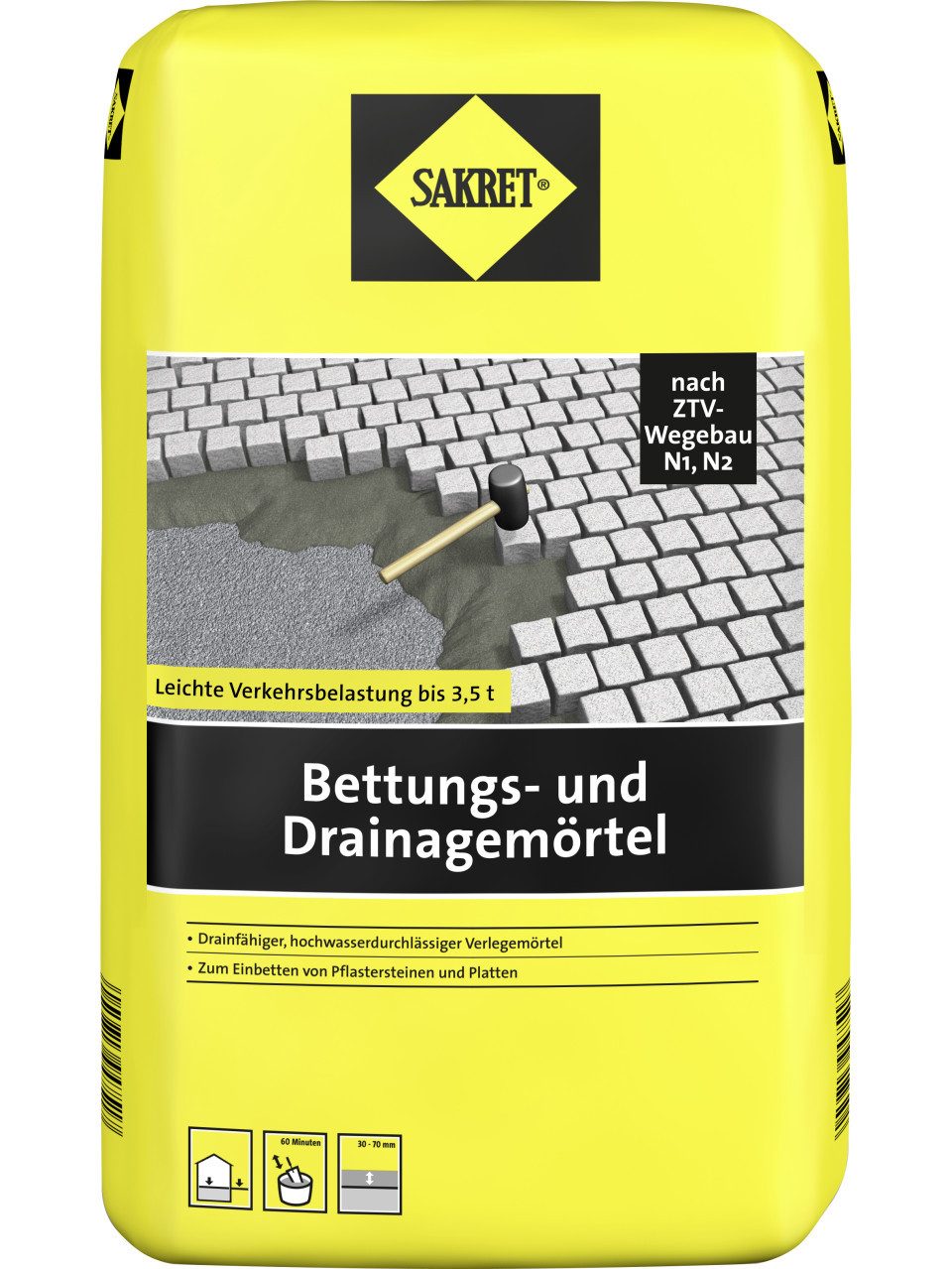 Sakret Mörtel SAKRET Bettungs- und Drainagemörtel 10 kg Sack