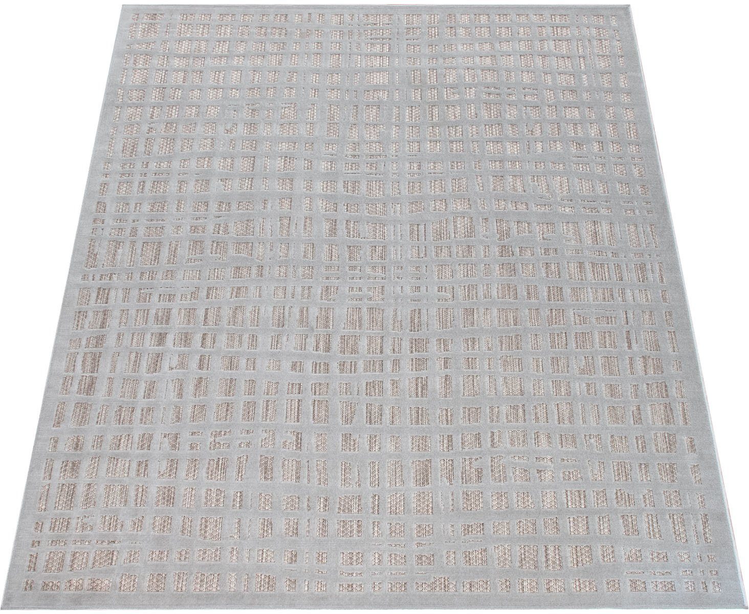 Teppich Teka 782, Paco Home, Muster, Höhe: mm, rechteckig, geeignet Karo 8 Outdoor und In- 3D-Effekt, Flachgewebe