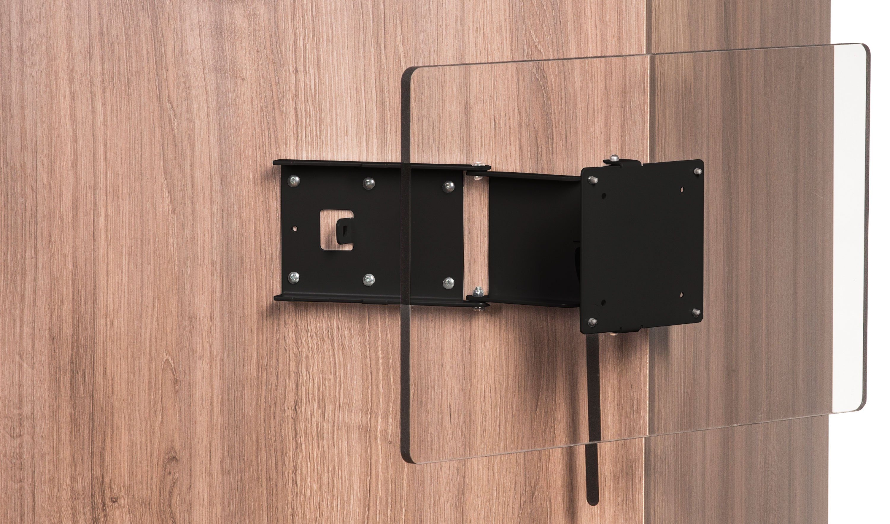 Caratec TV-Wandhalterung Flex CFW200S TV-Wandhalter mit 2 Drehpunkten, schwarz