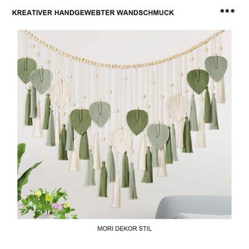 Daisred Wanddekoobjekt Wandbehang Makramee Dekoration Handgefertiges Boho Wandteppich