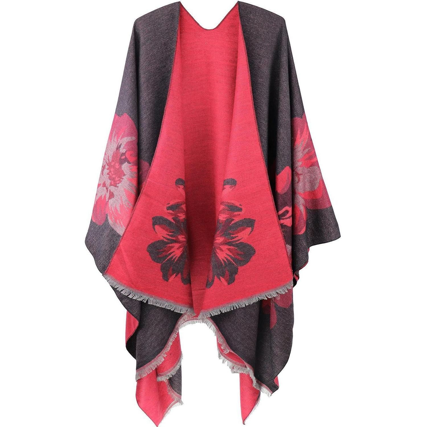 LuxusKollektion Poncho Poncho Damen Gestrickt Übergröße (1-St)