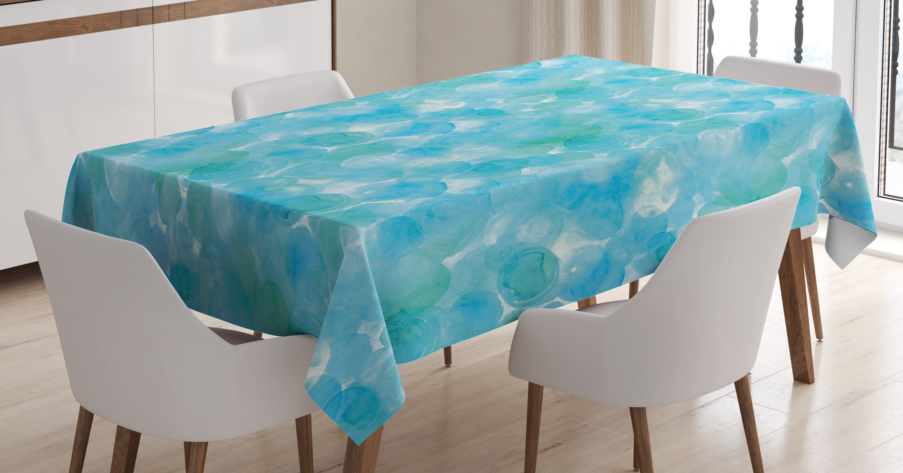 Tischdecke Abakuhaus Bereich Farbfest Außen Aquarell den Kunst geeignet Teal Abstrakte Klare Farben, Waschbar Für