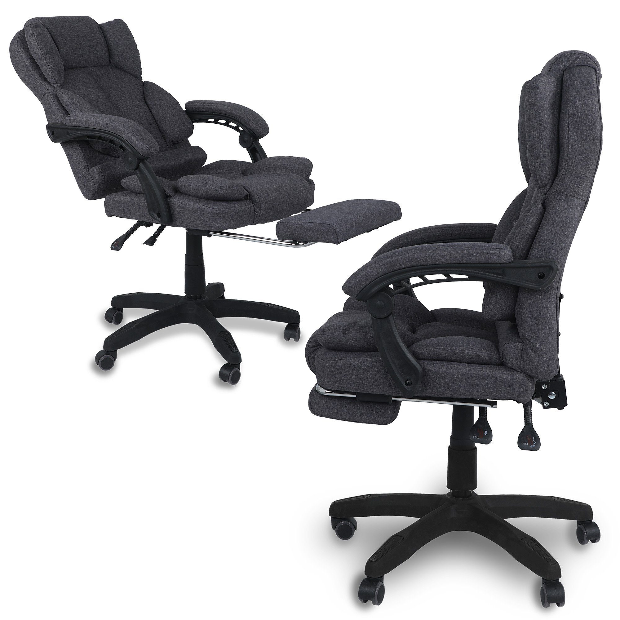 TRISENS Chefsessel Ares (einzeln), Bürostuhl mit flexiblen Armlehnen Home Office Chair in Stoff-Design