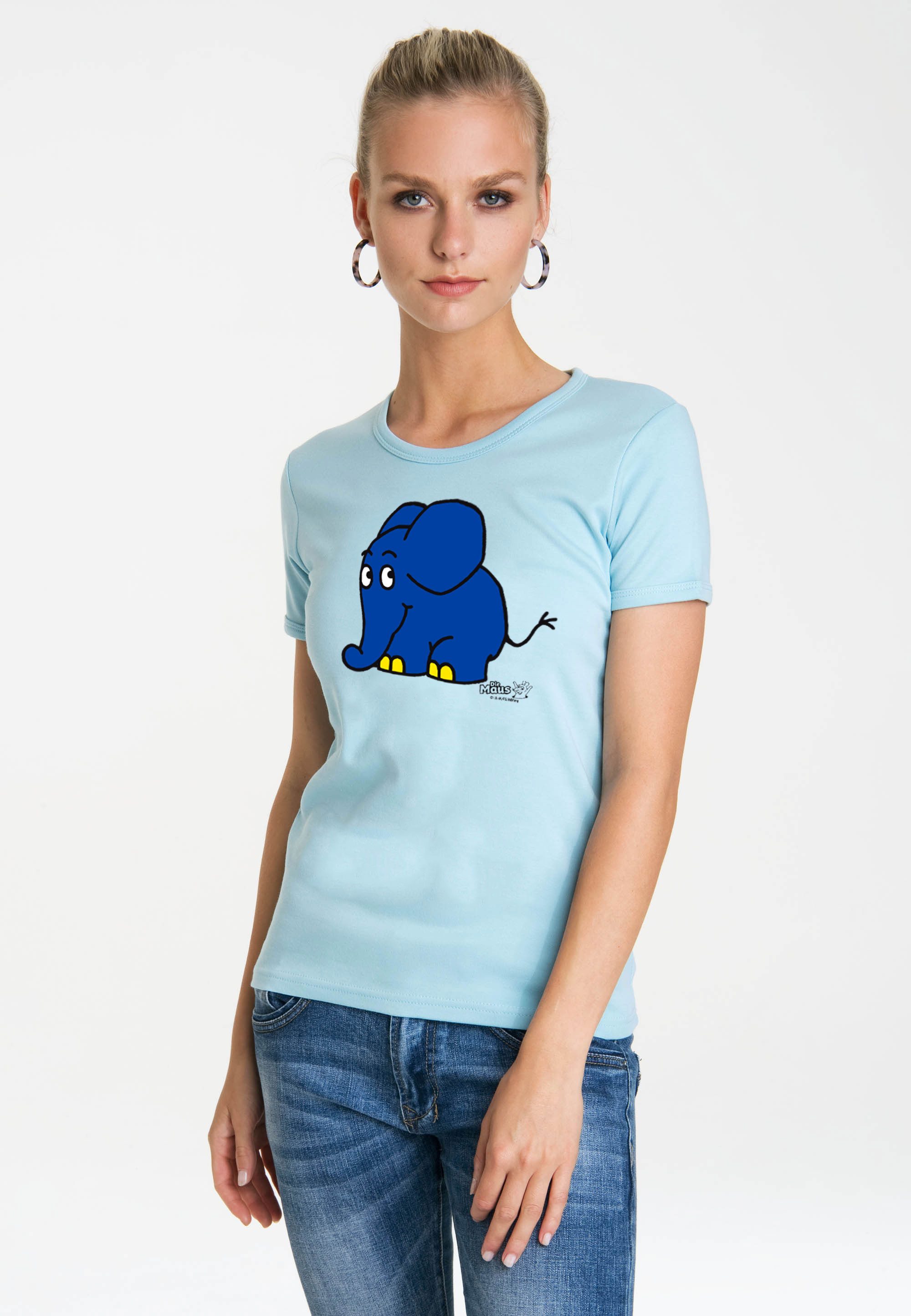 LOGOSHIRT T-Shirt Sendung mit der Maus - Elefant mit coolem Print