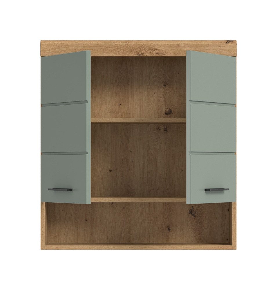 xonox.home Hochschrank Kopie von Hängeschrank breit Scout, Salbei / Artisan Eiche #1 (1-St) Badmöbel, Badkombination