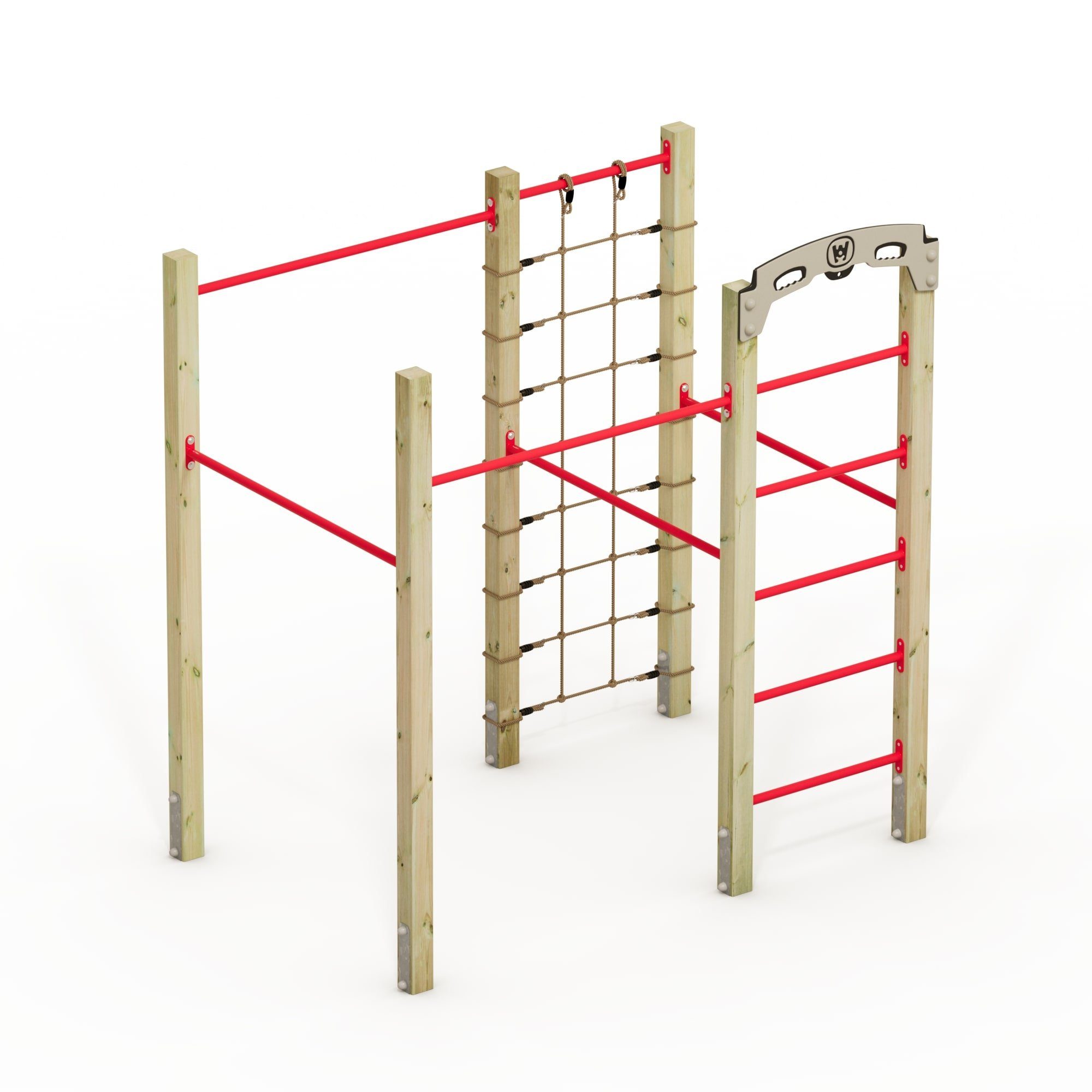 Wickey Klettergerüst FIT Base 625 - Calisthenics & Spielgerät mit Sprossenwand & Klimmzug, (Kraftstation, Fitnessstation, Sportgeräte für zuhause, Workout, Krafttraining, Gymtower, Fitnessturm, fördert Kraft, Beweglichkeit & motorisches Lernen), wetterfest mit 5 Jahren Garantie auf Holz- und HDPE-Teile*