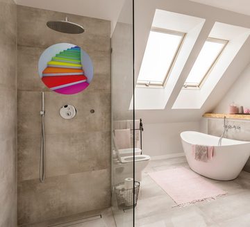 Wallario Wandfolie, Bunte Treppe, wasserresistent, geeignet für Bad und Dusche