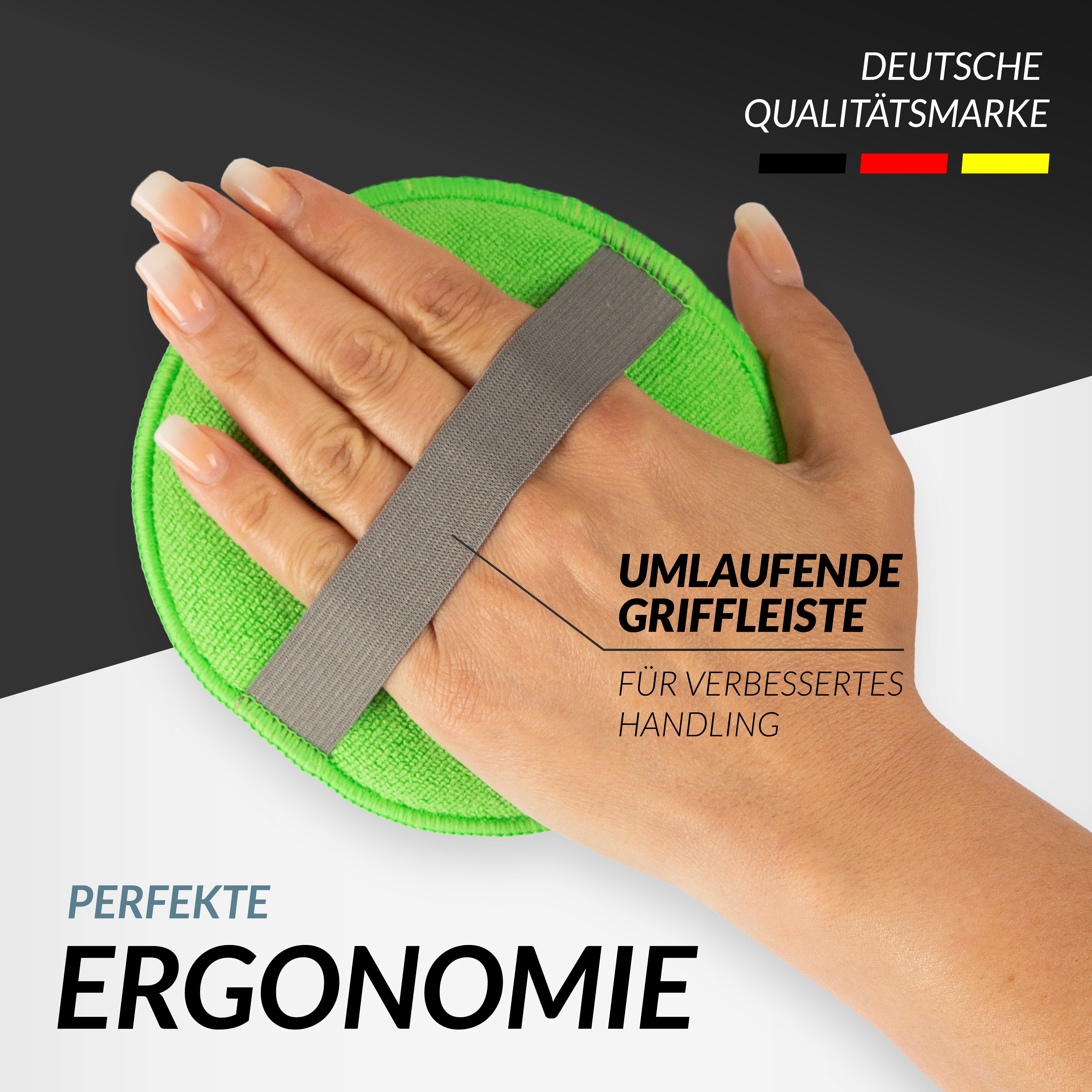 Glart 43PP Mikrofaser Auto Polierschwamm 3er Set, für Wachse & Polituren Mikrofaserpad (40% PE 10% PA 50% Polyurethan) – Bild 5 von 5